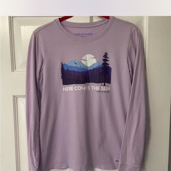 Life Is Good Lavender Long Sleeve Tee - Picture 1 of 4